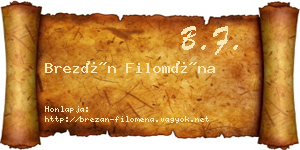 Brezán Filoména névjegykártya